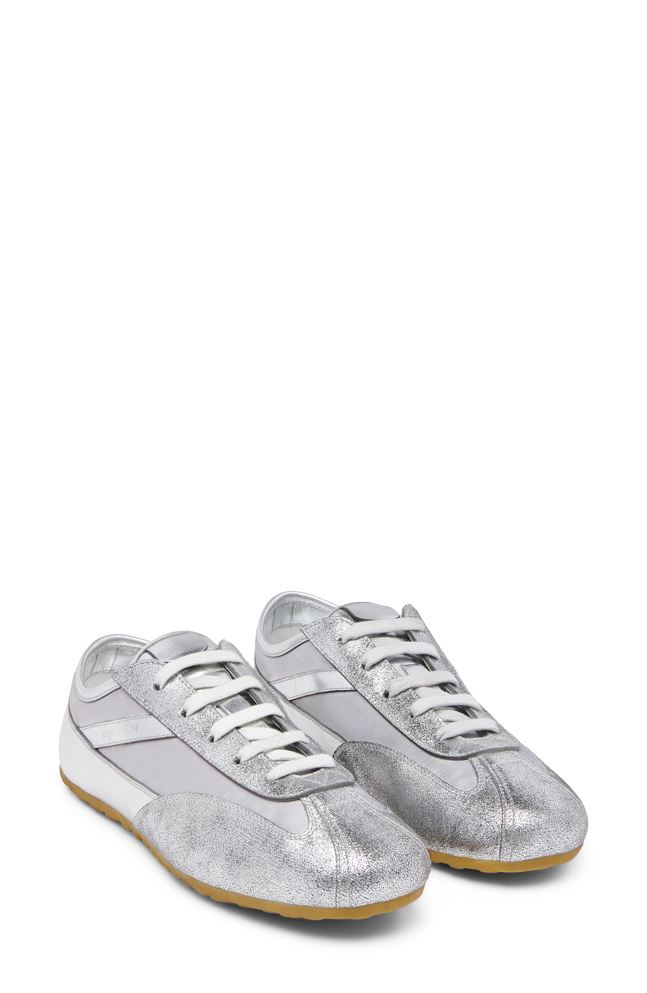 McQueen Boxe Metallic Low Top Sneaker, Main, color, Champagne