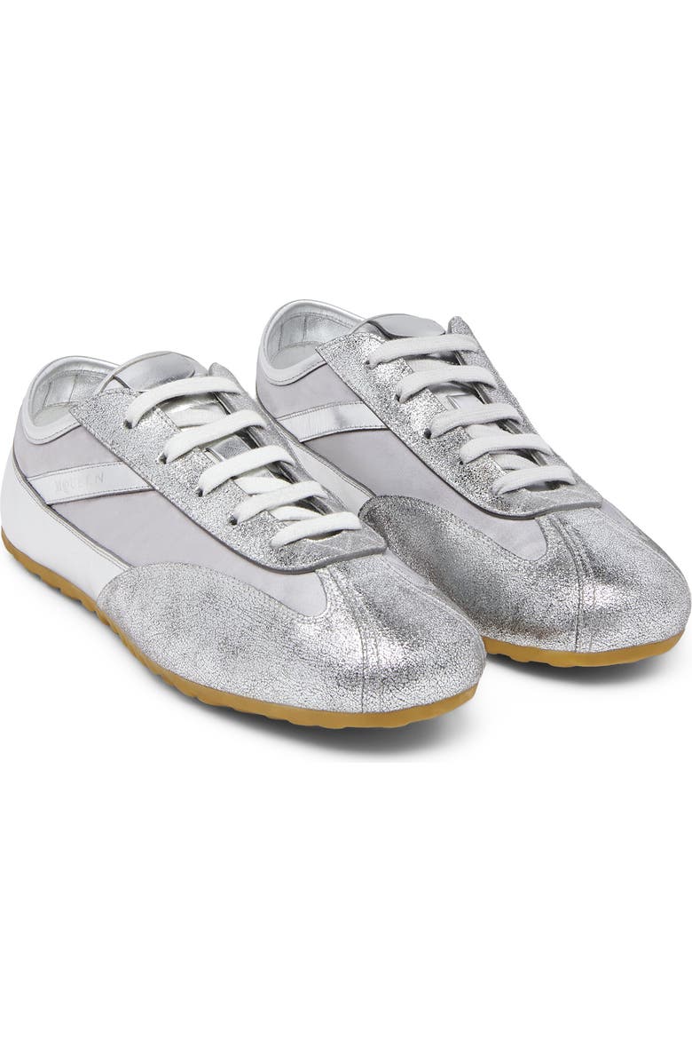 McQueen Boxe Metallic Low Top Sneaker, Main, color, Champagne
