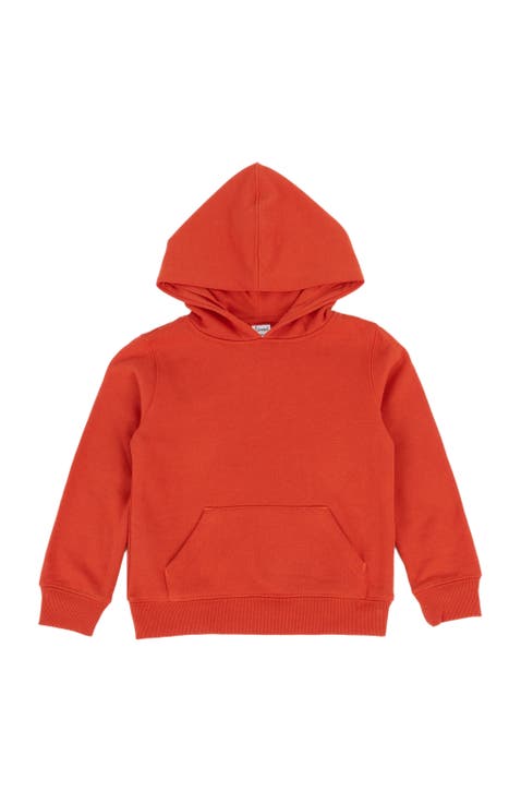 Kids Pullover Hoodie, Cotton Blend, Kangaroo Pocket, Solid Colors