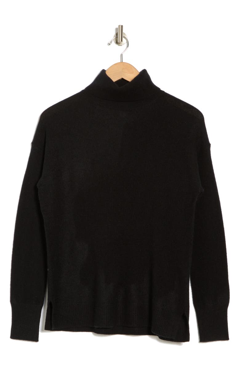 Nordstrom Cashmere Turtleneck Sweater, Alternate, color, Black Rock
