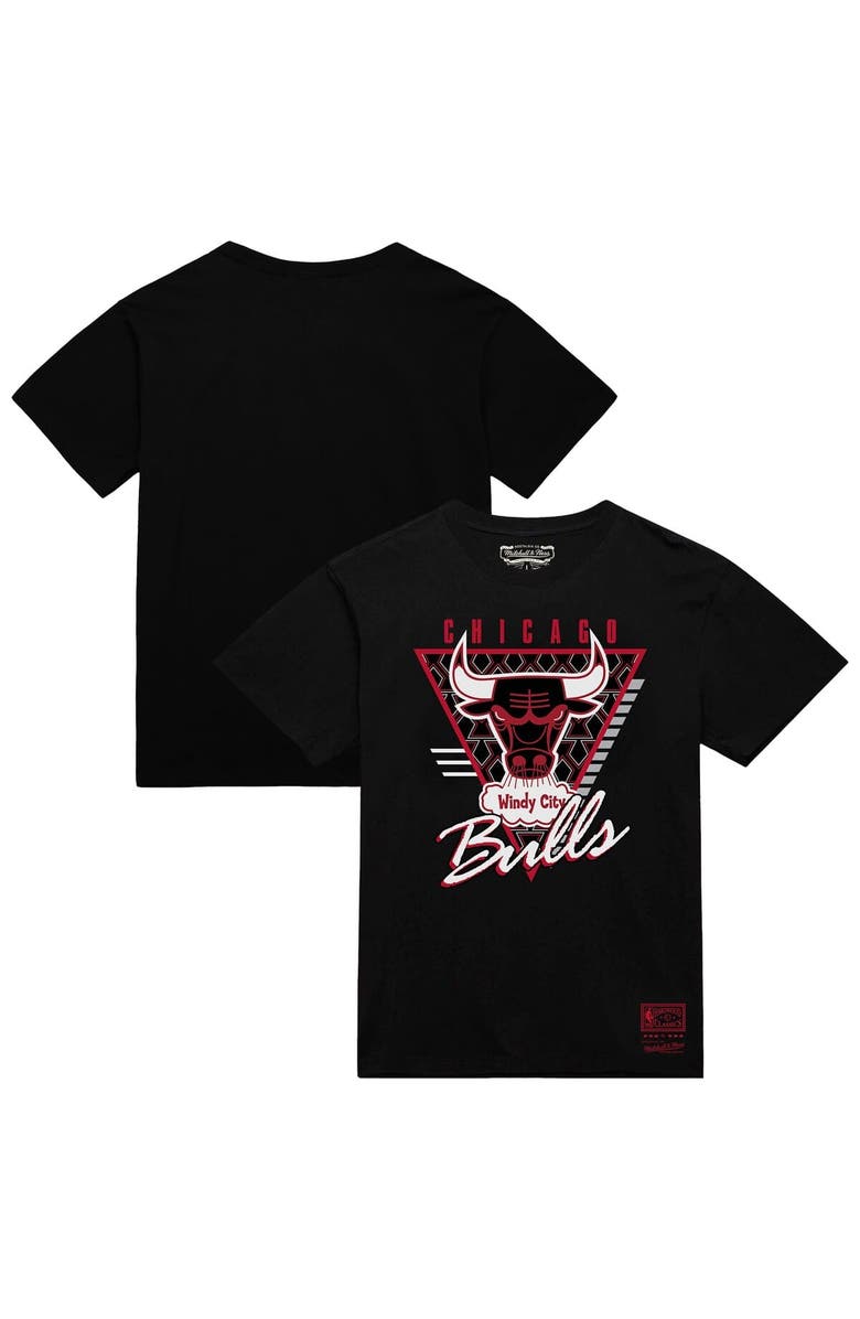 Mitchell & Ness Men's Mitchell & Ness  Black Chicago Bulls Worldwide Collection Tri-Logo T-Shirt, Alternate, color, 