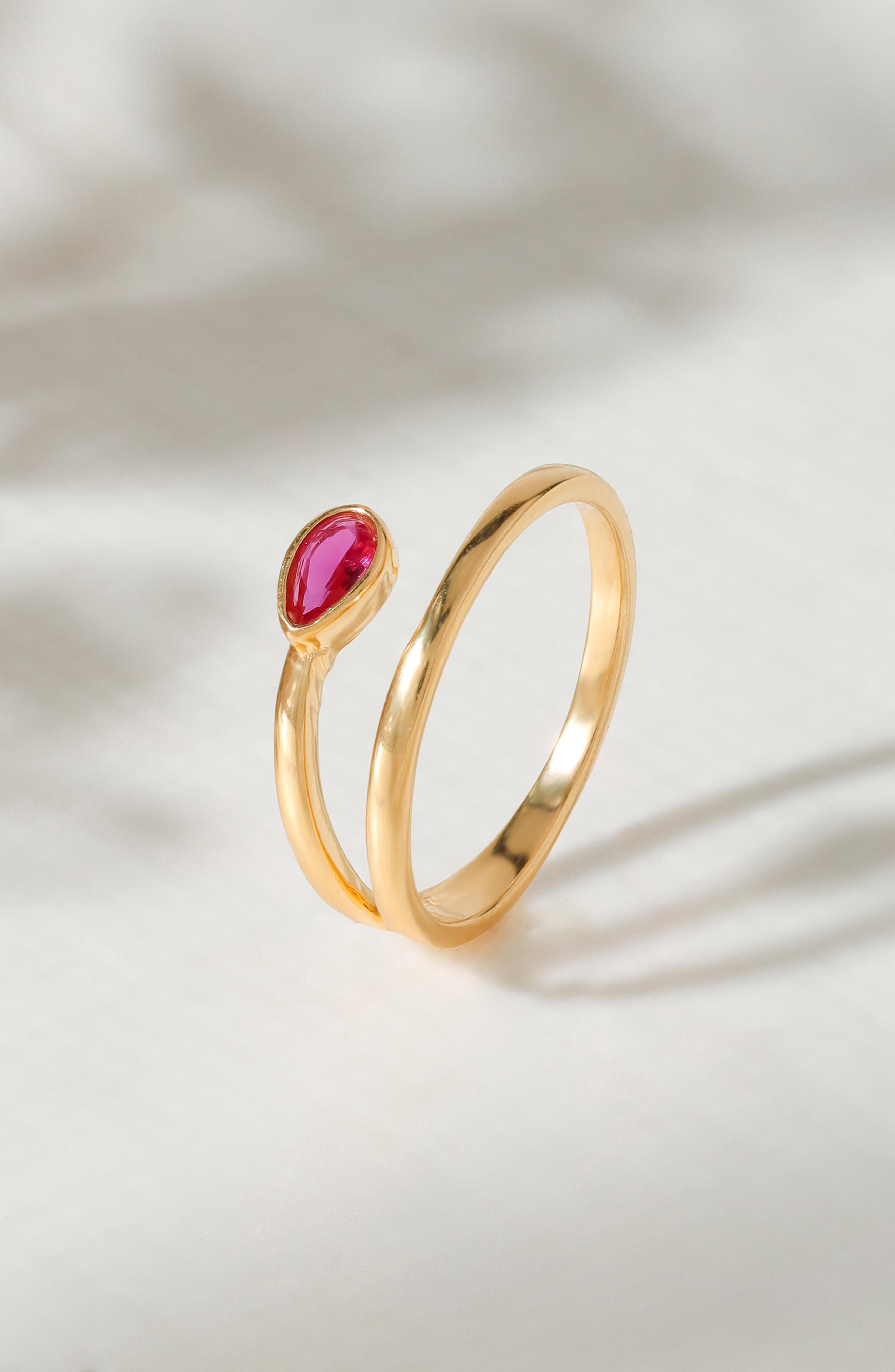 Pear Lab Created Moissanite Bypass Ring