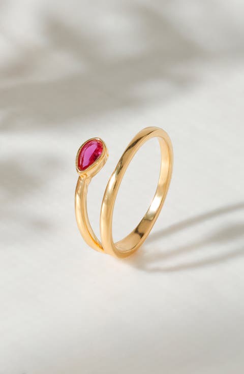 Pear Lab Created Moissanite Bypass Ring