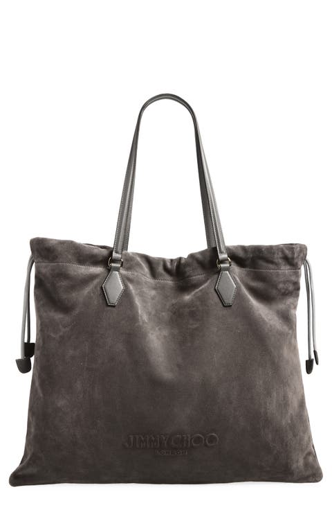 Large Suede Drawstring Tote