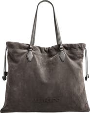 Jimmy Choo Large Suede Drawstring Tote