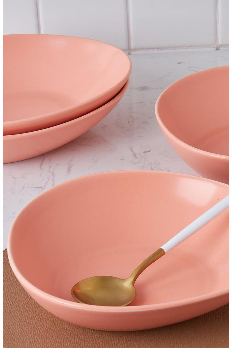 Delilah Porcelain 6-Piece Pasta Bowl Set, Alternate, color, Terracotta