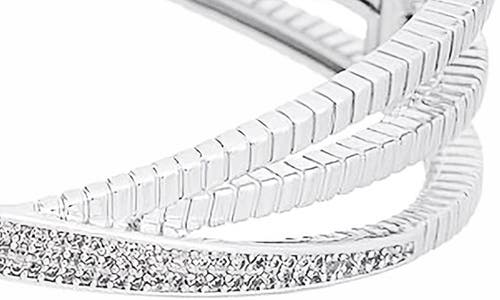 Juvell Cubic Zirconia Hinged Cuff Bracelet In Silver