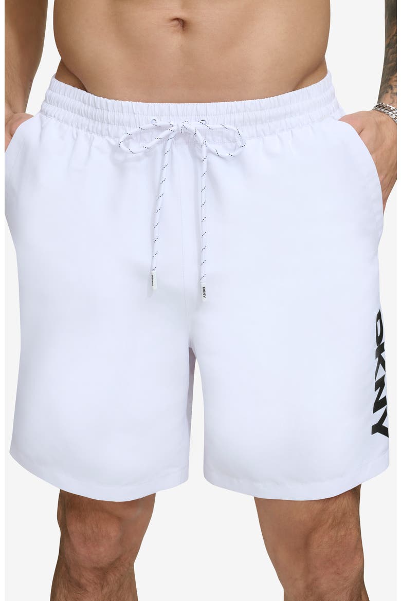 Core Volley Swim Trunks, Main, color, WHITE