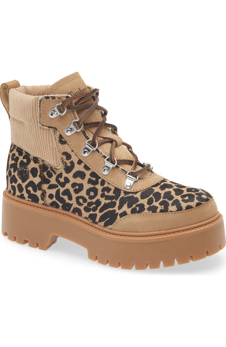 Timberland Stone Street Platform Boot, Main, color, Medium Beige Nubuck With Print