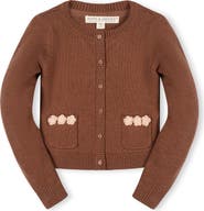 Hope & Henry Kids' Organic Rosette Pocket Cardigan Sweater