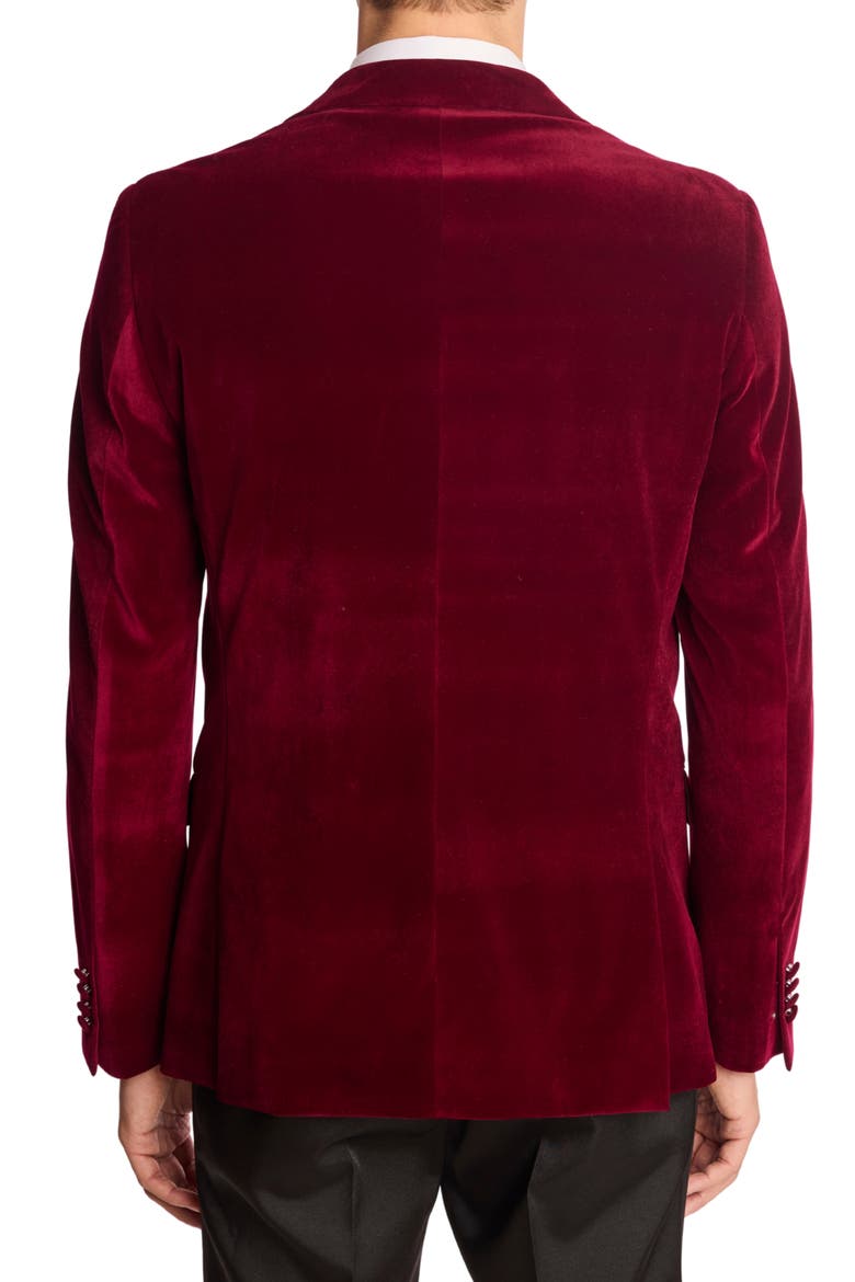Kyle Slim Fit Velvet Dinner Jacket, Alternate, color, BORDEAUX VELVET