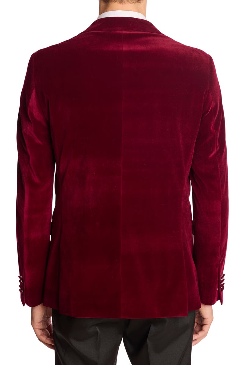 PAISLEY & GRAY Kyle Slim Fit Velvet Dinner Jacket, Alternate, color, Bordeaux Velvet