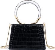 Alexis Bittar Croc Embossed Leather Top Handle Bag