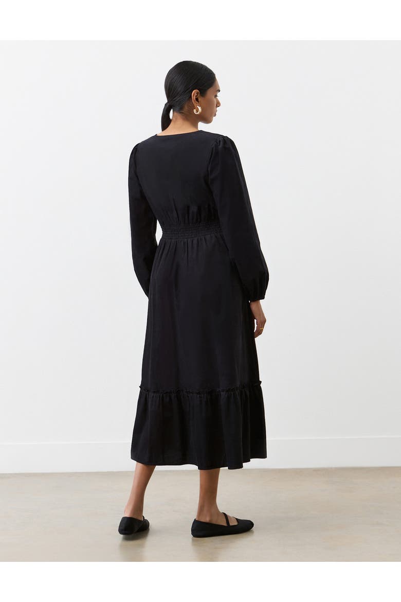 Arizona Long Sleeve Corduroy Midi Dress, Alternate, color, Black