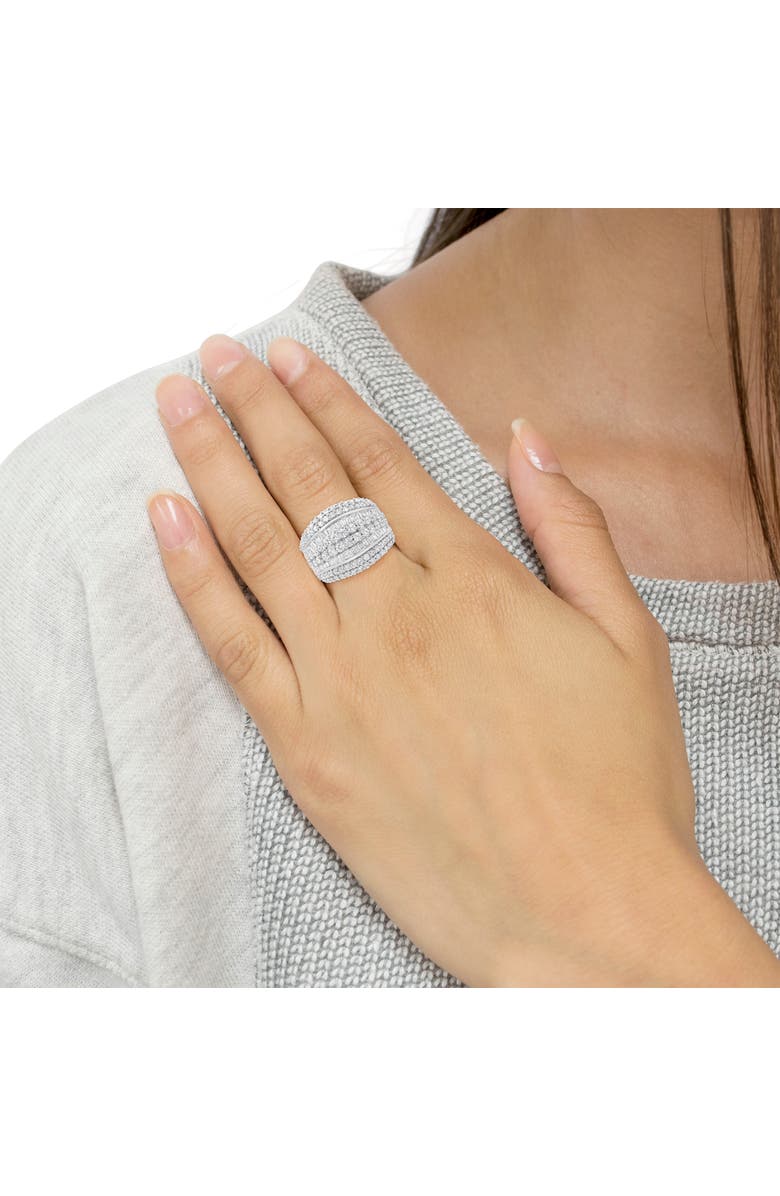 Haus of Brilliance Silver 2.00 Cttw Diamond Cluster Ring, Alternate, color, White