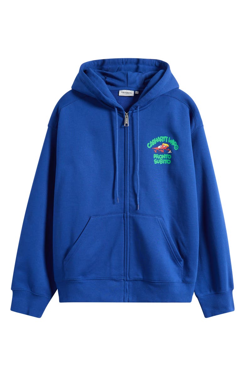 Carhartt Work In Progress Pronto Subito Graphic Zip Hoodie, Alternate, color, Wolfsbane