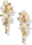 Nadri Imitation Pearl & Cubic Zirconia Cascade Earrings