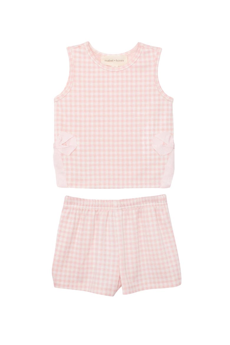 Pink Plaid Perfection Sleeveless Two Piece Set, Main, color, Pink