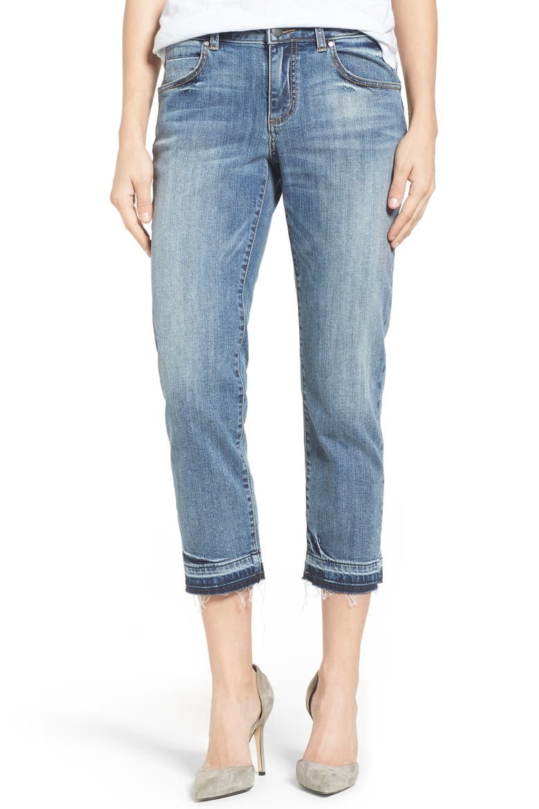 Crop Release Hem Jeans, Main, color, INDIGO
