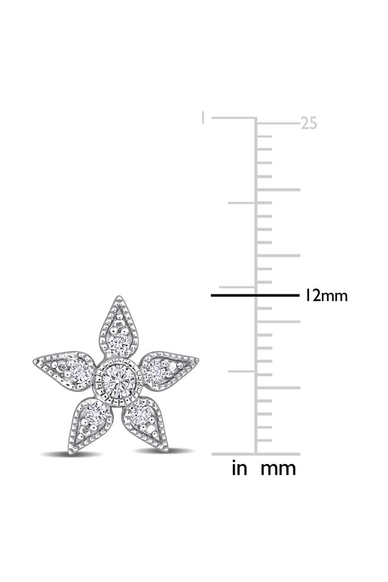Lab-Grown Diamond Flower Stud Earrings, Alternate, color, Sterling Silver