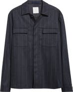 Eleventy Stripe Stretch Virgin Wool & Cashmere Overshirt
