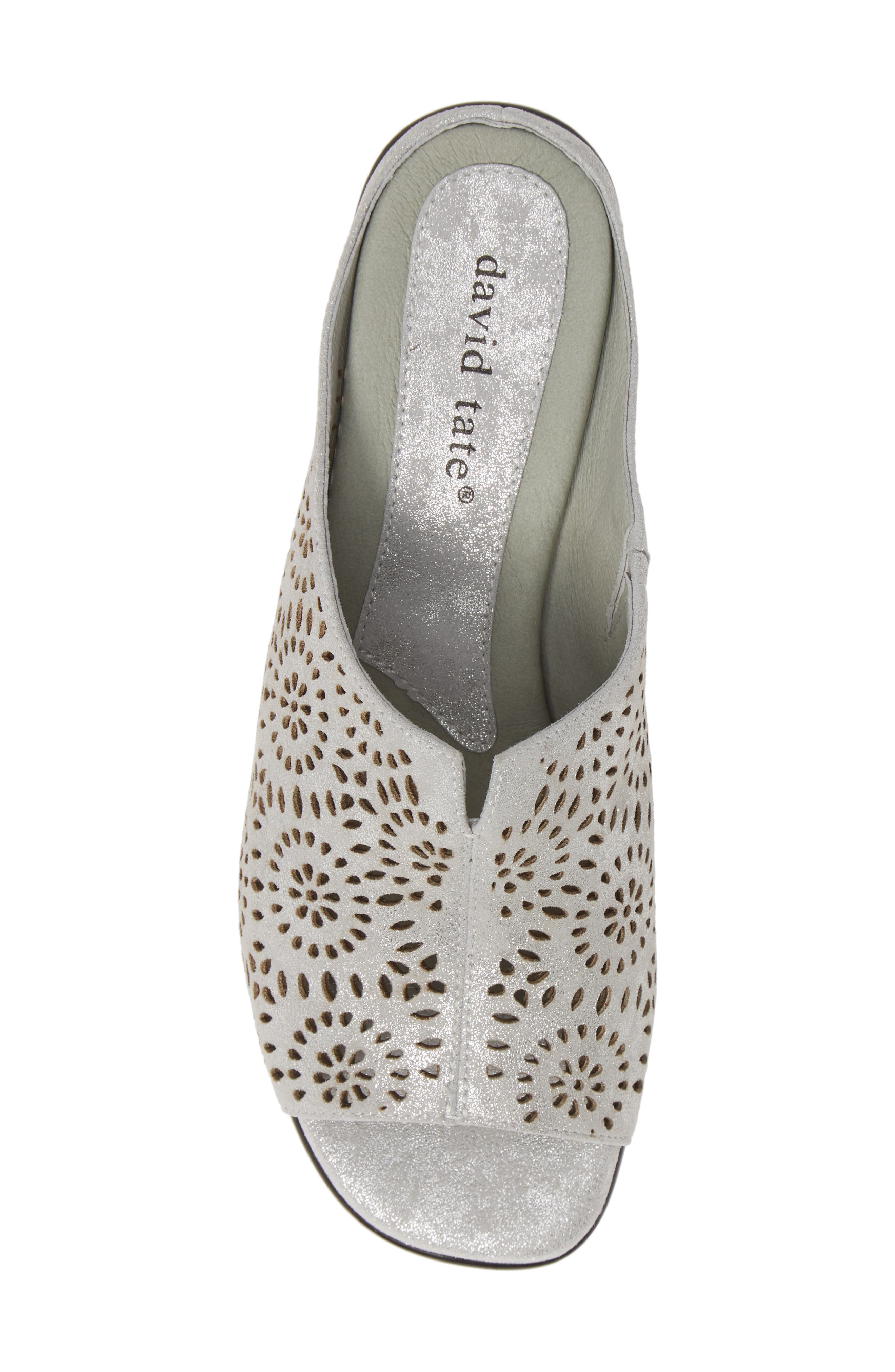 David Tate Sublime Wedge Sandal, Alternate, color, Silver Antique Leather