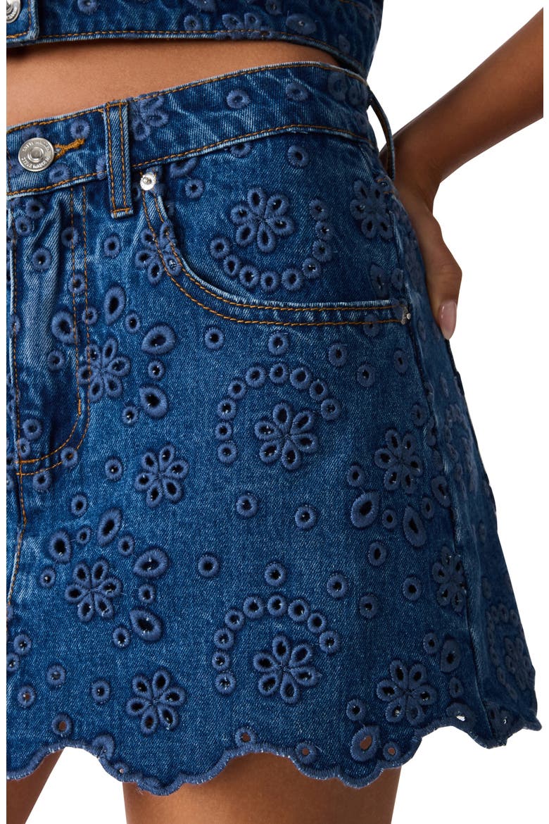 Delilah Denim Eyelet Skort, Alternate, color, BLUE DEPTHS