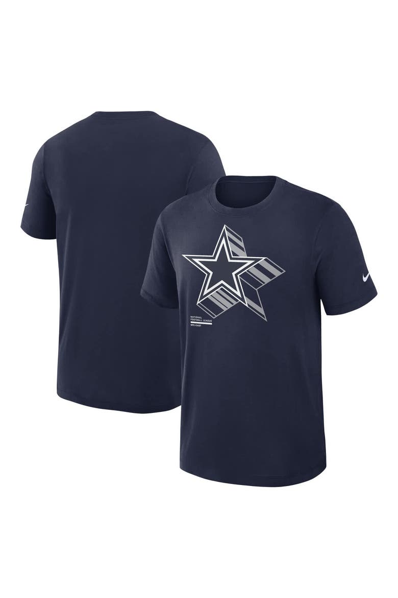 Men's Nike Navy Dallas Cowboys Left End Run Slub Performance T-Shirt, Main, color, Navy