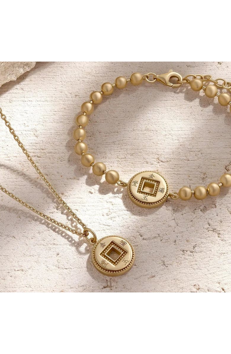 Karma and Luck Radiant Fortune Gold Lucky Coin Bracelet, Alternate, color, Gold