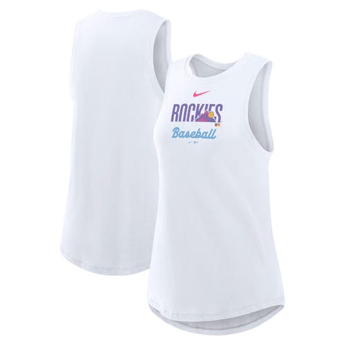 Nike White Colorado Rockies 2025 City Connect Tri-code High Neck Performance Tank Top In Purple