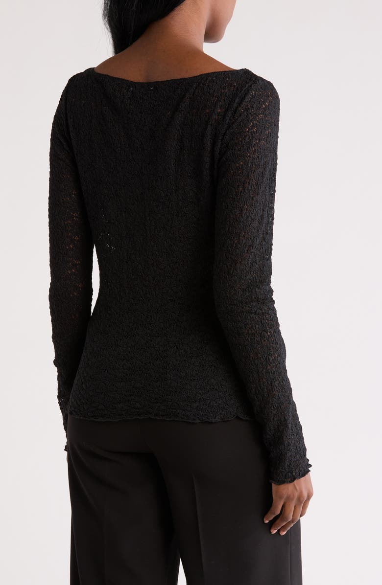Sanctuary Neck Long Sleeve Lettuce Edge Top, Alternate, color, 