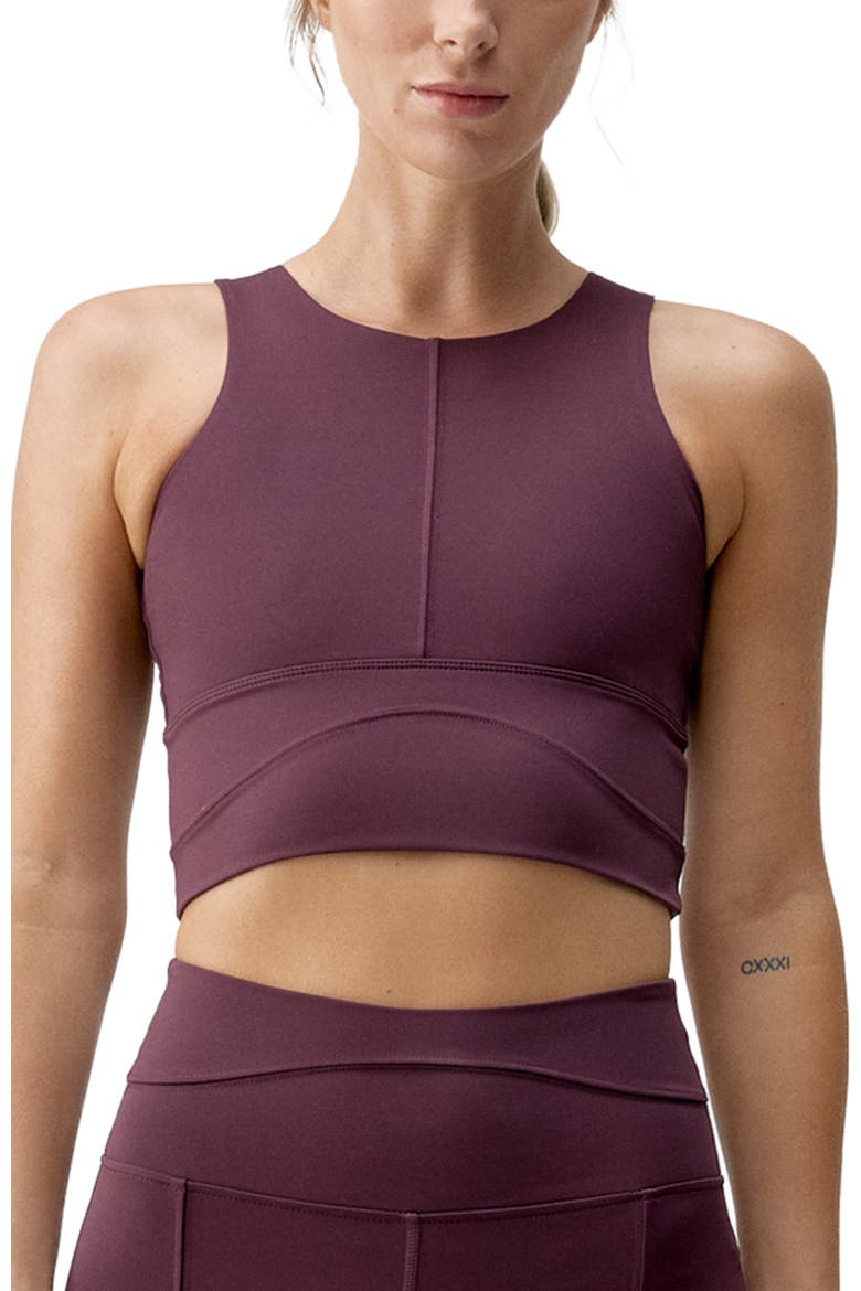 Saori Medium Support Performance Sport Top, Main, color, Dark Cherry