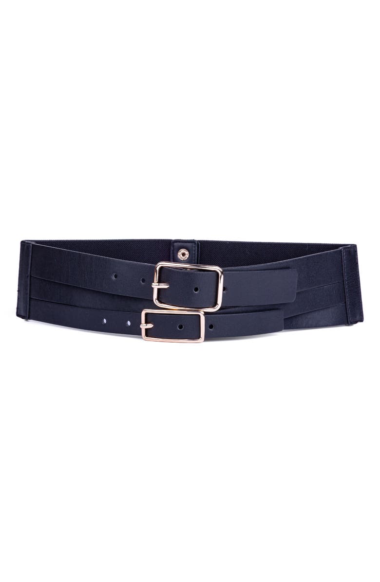 Linea Pelle Wide Multi Buckle Waist Belt | Nordstromrack display picture 1