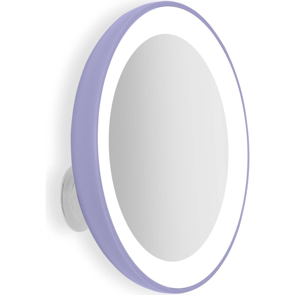 Zadro Lighted Compact Mirror With 10x Magnification & Suction Cup In Lavender