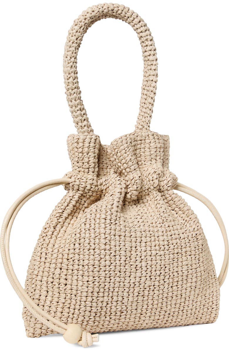 Loeffler Randall Kylie Raffia Drawstring Pouch, Alternate, color, Natural