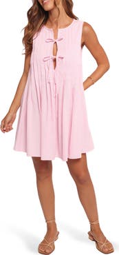 Petal & Pup Madeline Pintuck Tie Front Minidress