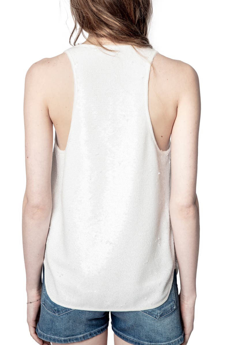 Zadig & Voltaire Coach Sequin Tank, Alternate, color, 