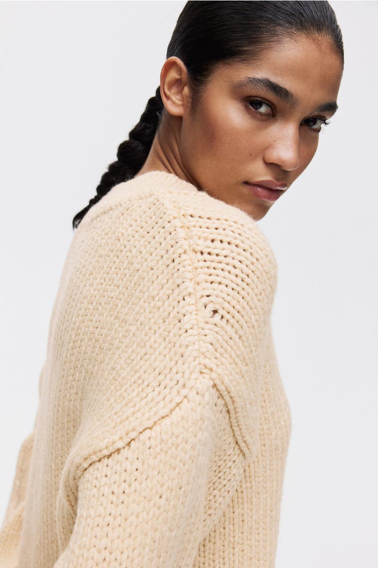 Knitted V-neck Jumper, Main, color, Butter yellow