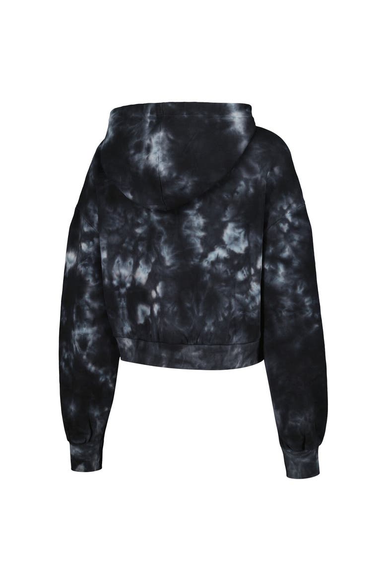 Women's The Wild Collective Black Chicago Bulls Tie-Dye Cropped Pullover Hoodie, Alternate, color, Black
