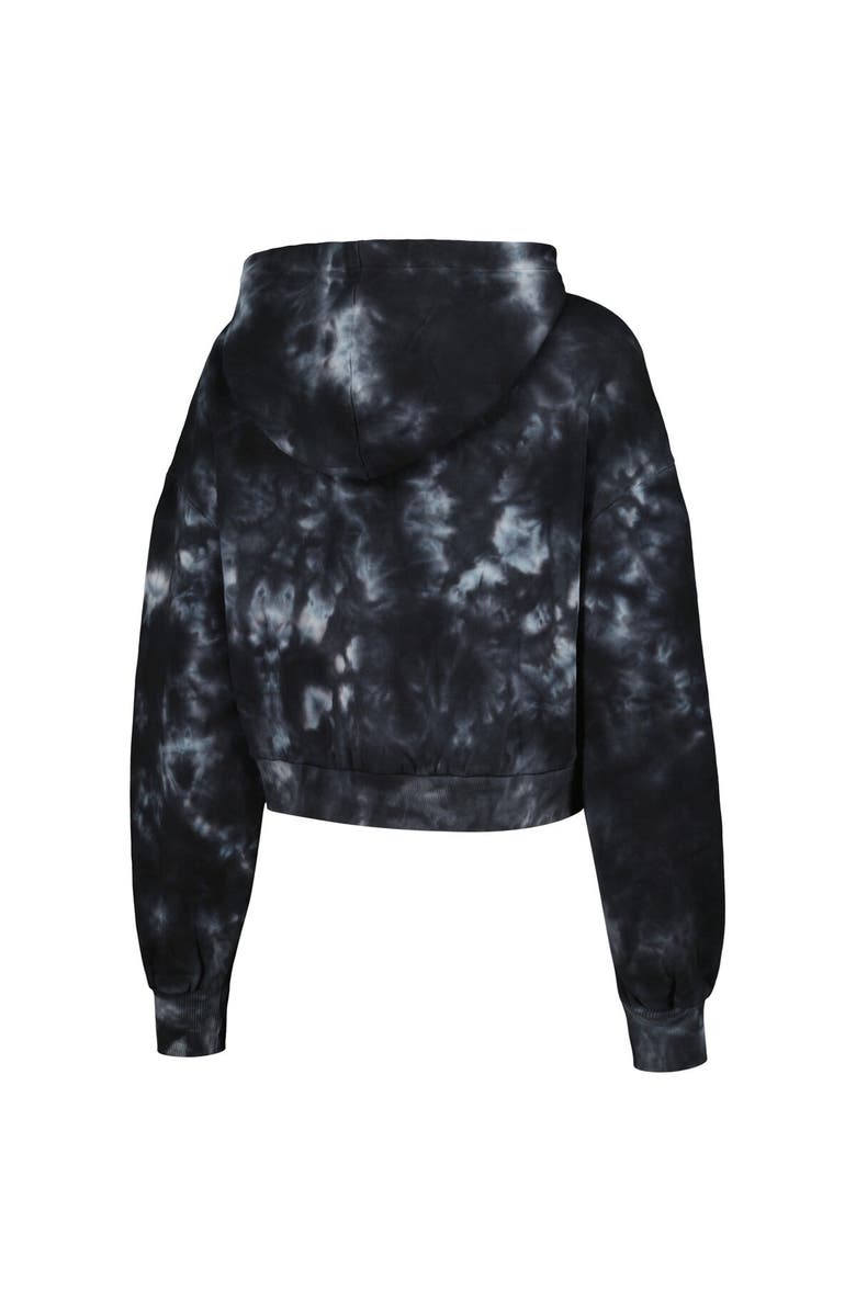 THE WILD COLLECTIVE Women's The Wild Collective Black Chicago Bulls Tie-Dye Cropped Pullover Hoodie, Alternate, color, Black