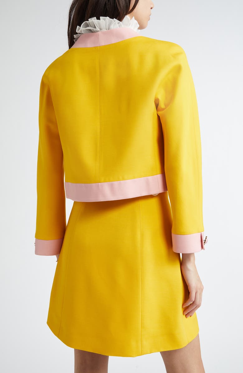 Valentino Garavani Contrast Border Crepe Couture Jacket, Alternate, color, 