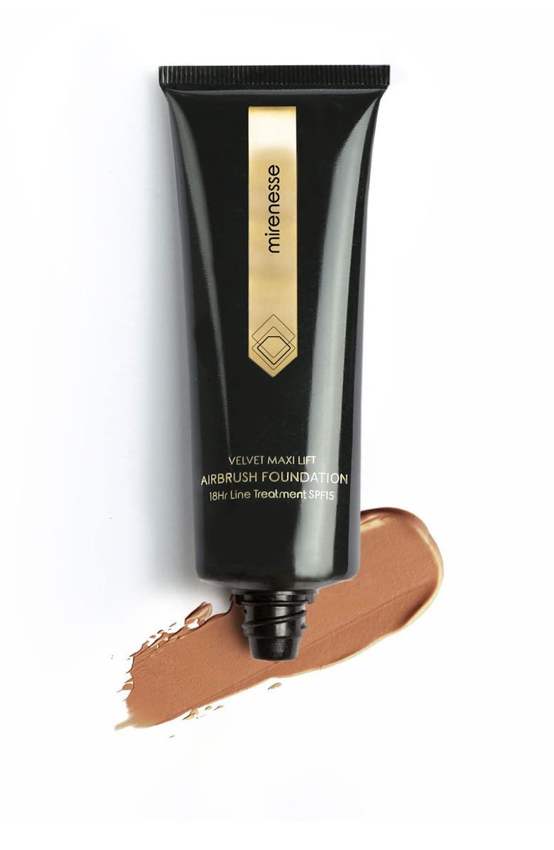MIRENESSE Velvet Maxi Lift Airbrush Foundation 18hr Line Treatment SPF22 28 - Cocoa, Main, color, 