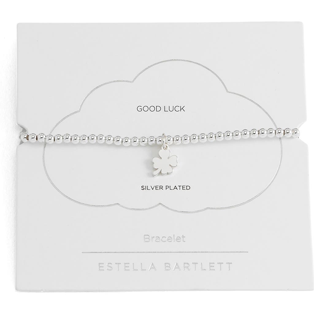Estella Bartlett Sienna Clover Beaded Stretch Bracelet In Metallic