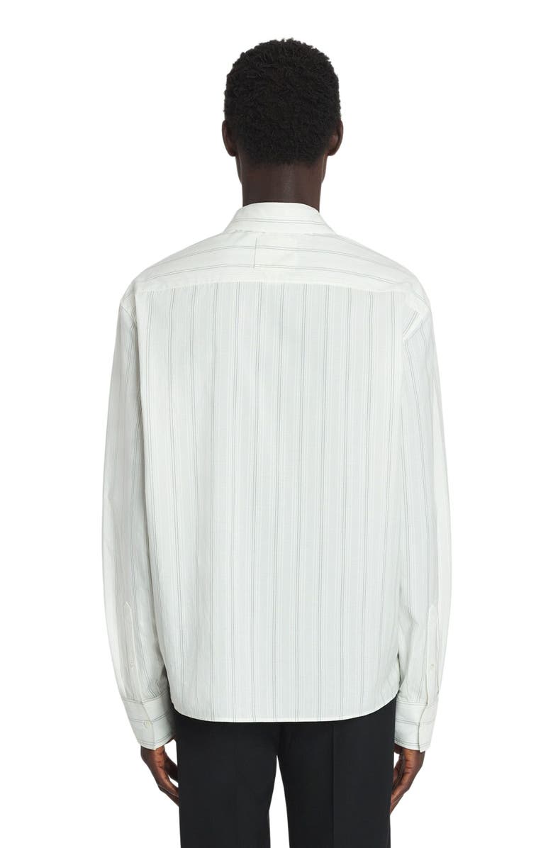 Lanvin Straight Cotton Shirt, Alternate, color, White/Black