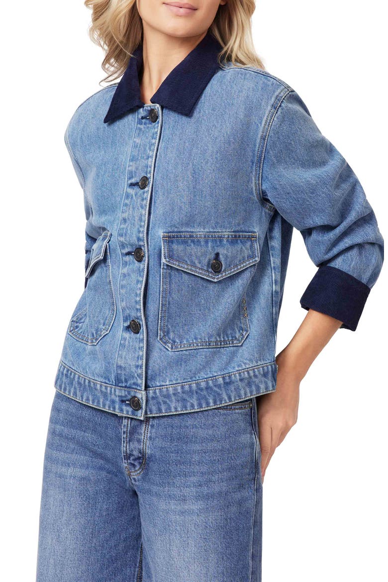 Chore Crop Denim Jacket, Alternate, color, FRENCH LAUNDRY