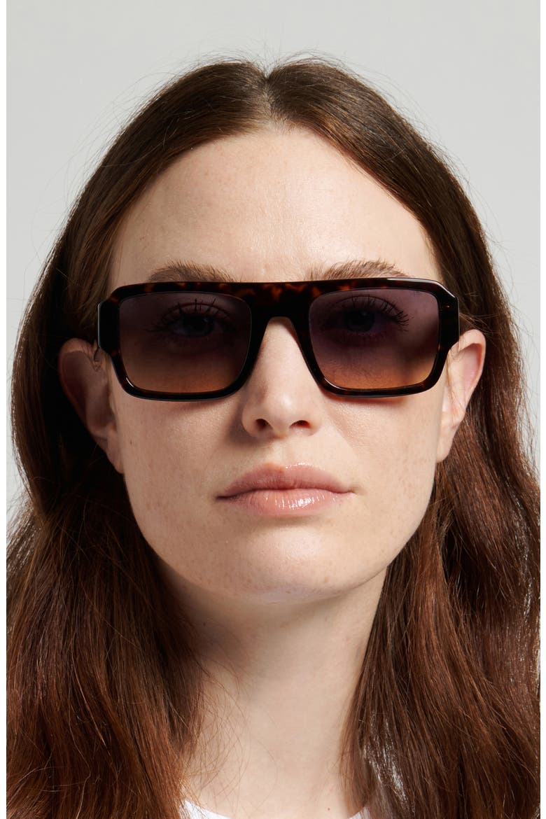 54mm Gradient Flat Top Sunglasses, Alternate, color, HAVANA/ BLUE BEIGE