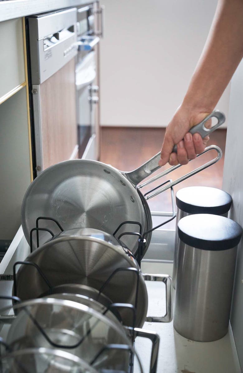 Yamazaki Adjustable Pot Lid Wire Organizer, Alternate, color, Black