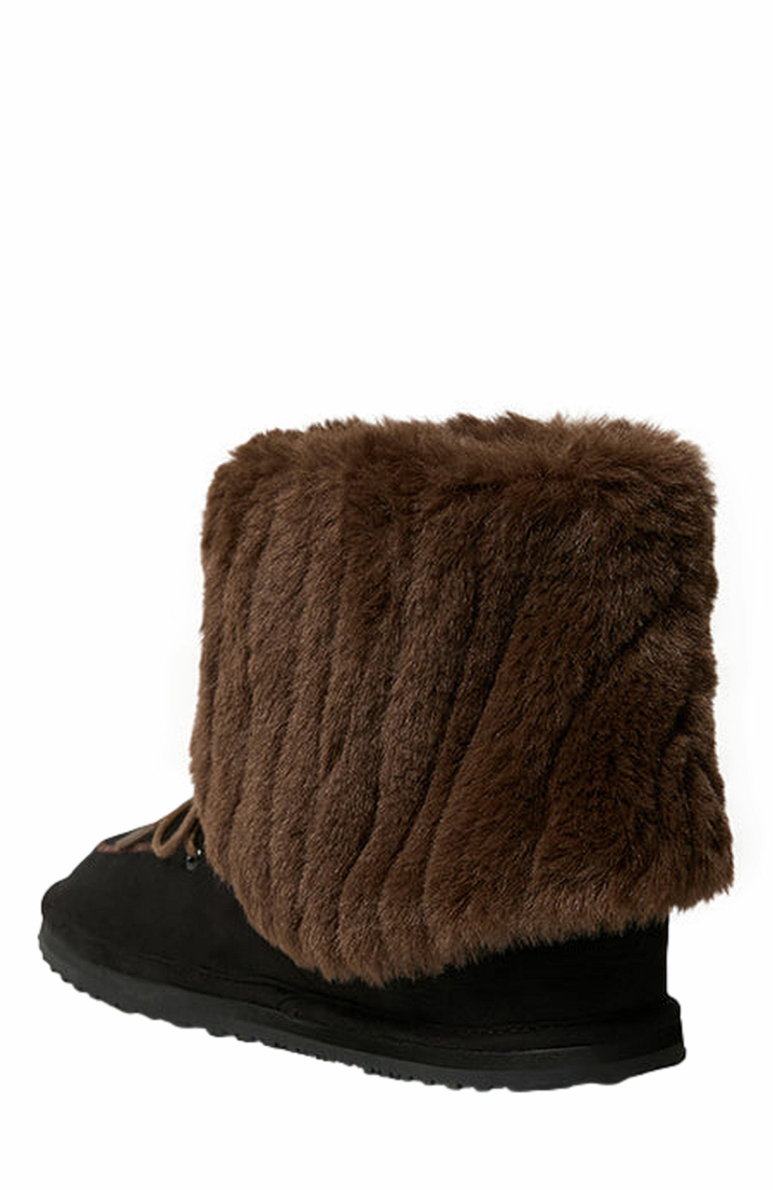 WeWoreWhat Fold Over Fur Bootie, Alternate, color, 