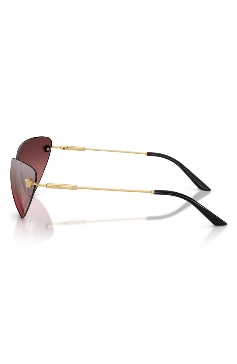Versace 64mm Oversize Rimless Gradient Cat Eye Sunglasses, Alternate, color, Gold/ Pink Mirror Silver