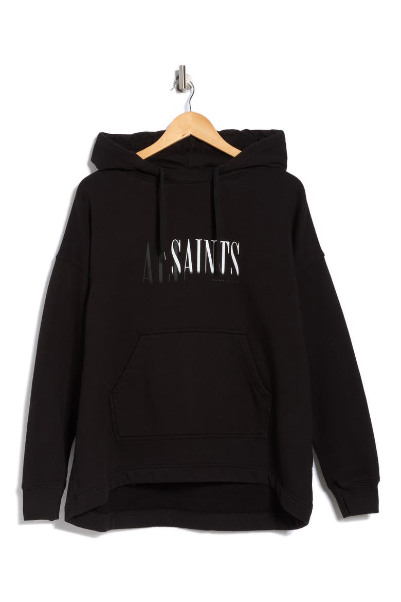 Etienne Oversize Cotton Fleece Hoodie, Alternate, color, BLACK